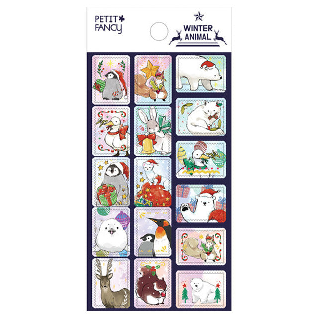 Winter Animal Poststamp Sticker (2 sheets)