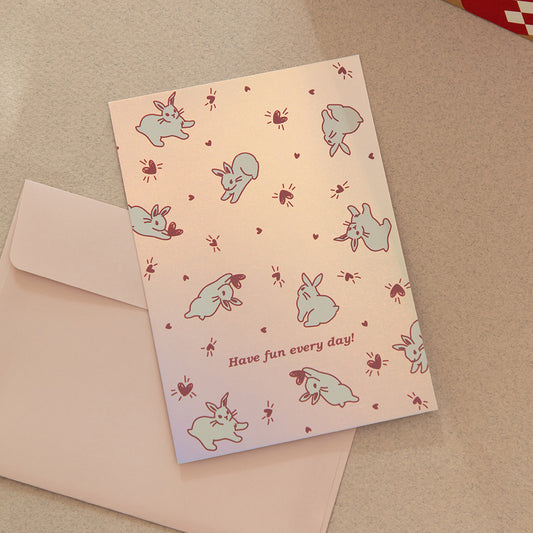 Flowers/Rabbit Hologram Card