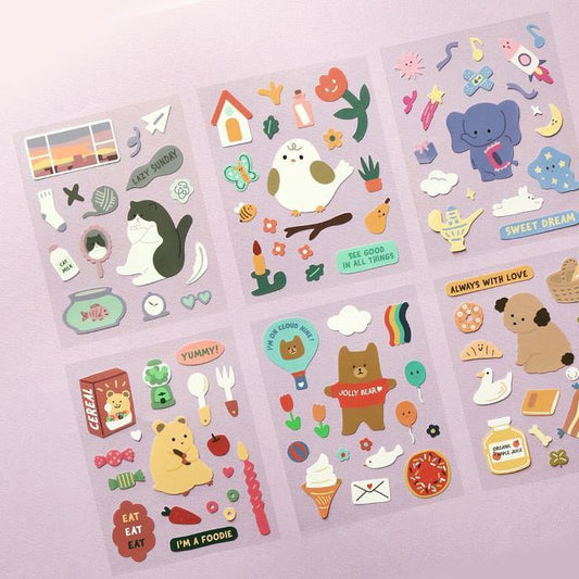 KKuKKu Animal Journaling Stickers (6 Sheets)